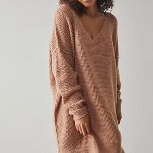 Intimately Free People C.O.Z.Y Pullover Waffle Knit Sweater Sz M